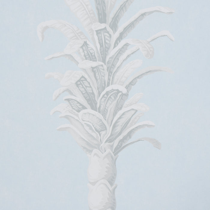 Schumacher Villa Palm Panel Blue Wallpaper 5013880