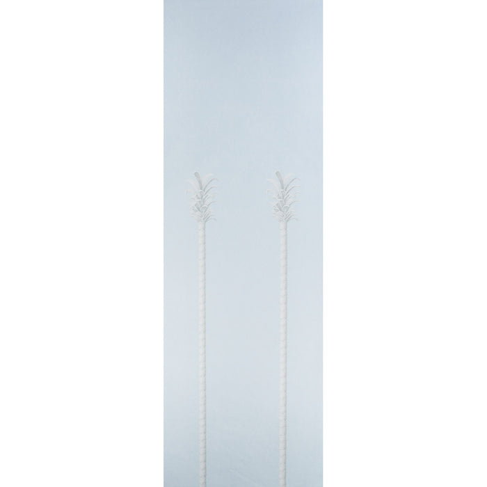 Schumacher Villa Palm Panel Blue Wallpaper Sample 5013880