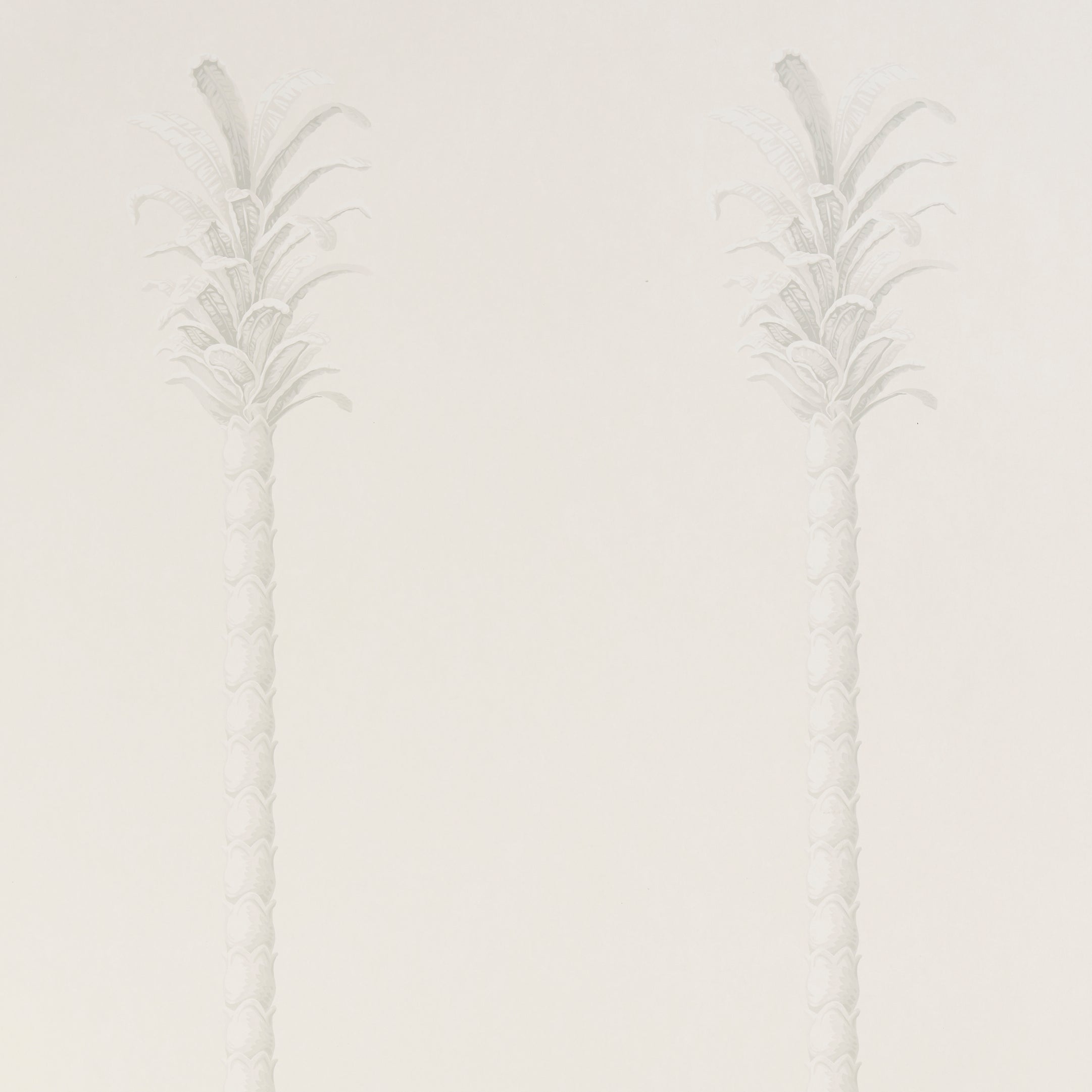 Schumacher Villa Palm Panel White/Ivory Wallpaper Sample 5013881