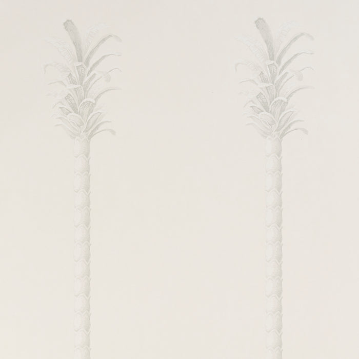 Schumacher Villa Palm Panel White/Ivory Wallpaper 5013881