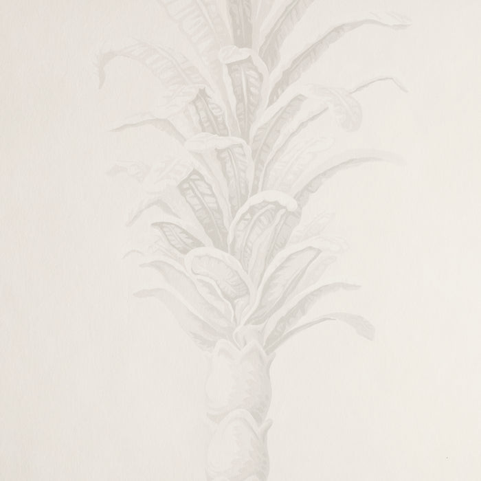 Schumacher Villa Palm Panel White/Ivory Wallpaper Sample 5013881