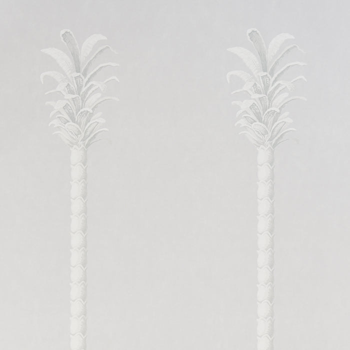 Schumacher Villa Palm Panel Grey Wallpaper Sample 5013882