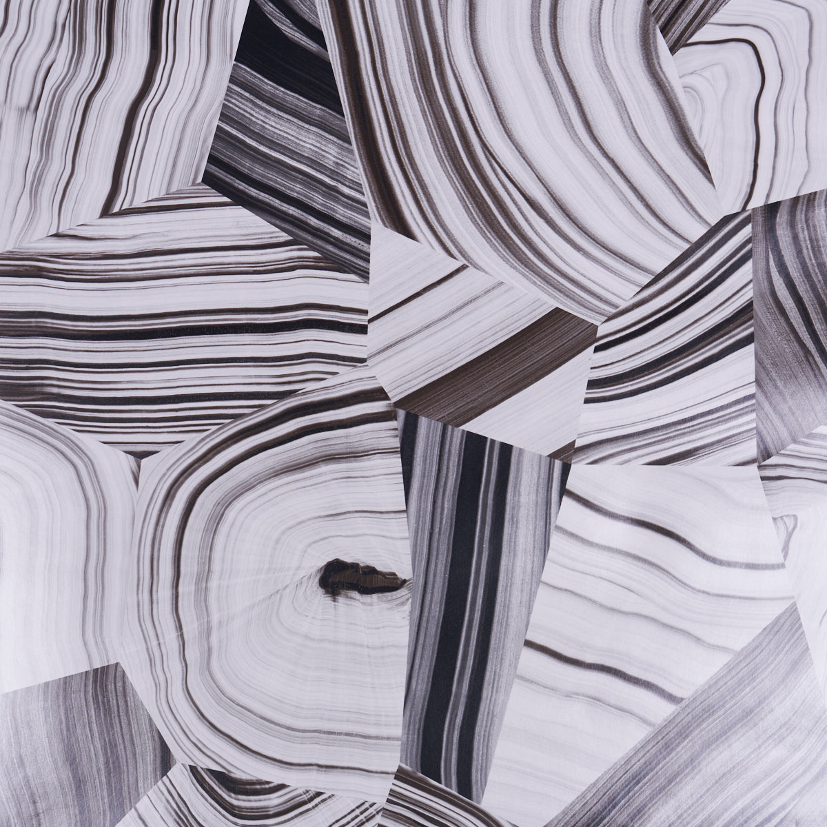 Schumacher Agate Slice Black And White Wallpaper Sample 5013890