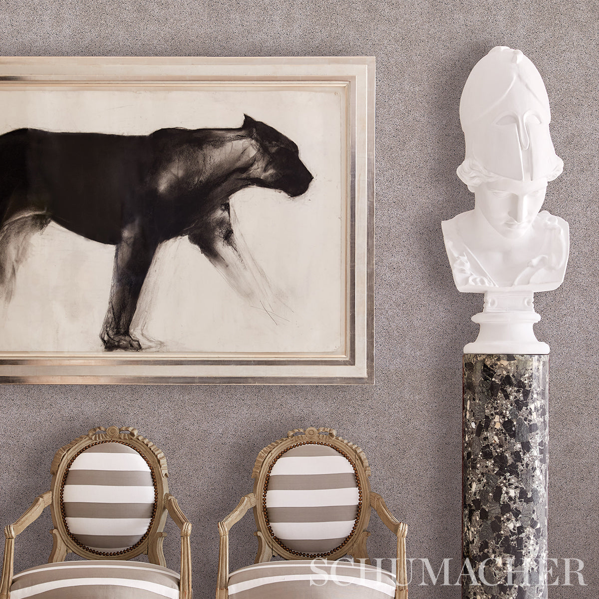 Schumacher Porphyry Grey Wallpaper Sample 5013900