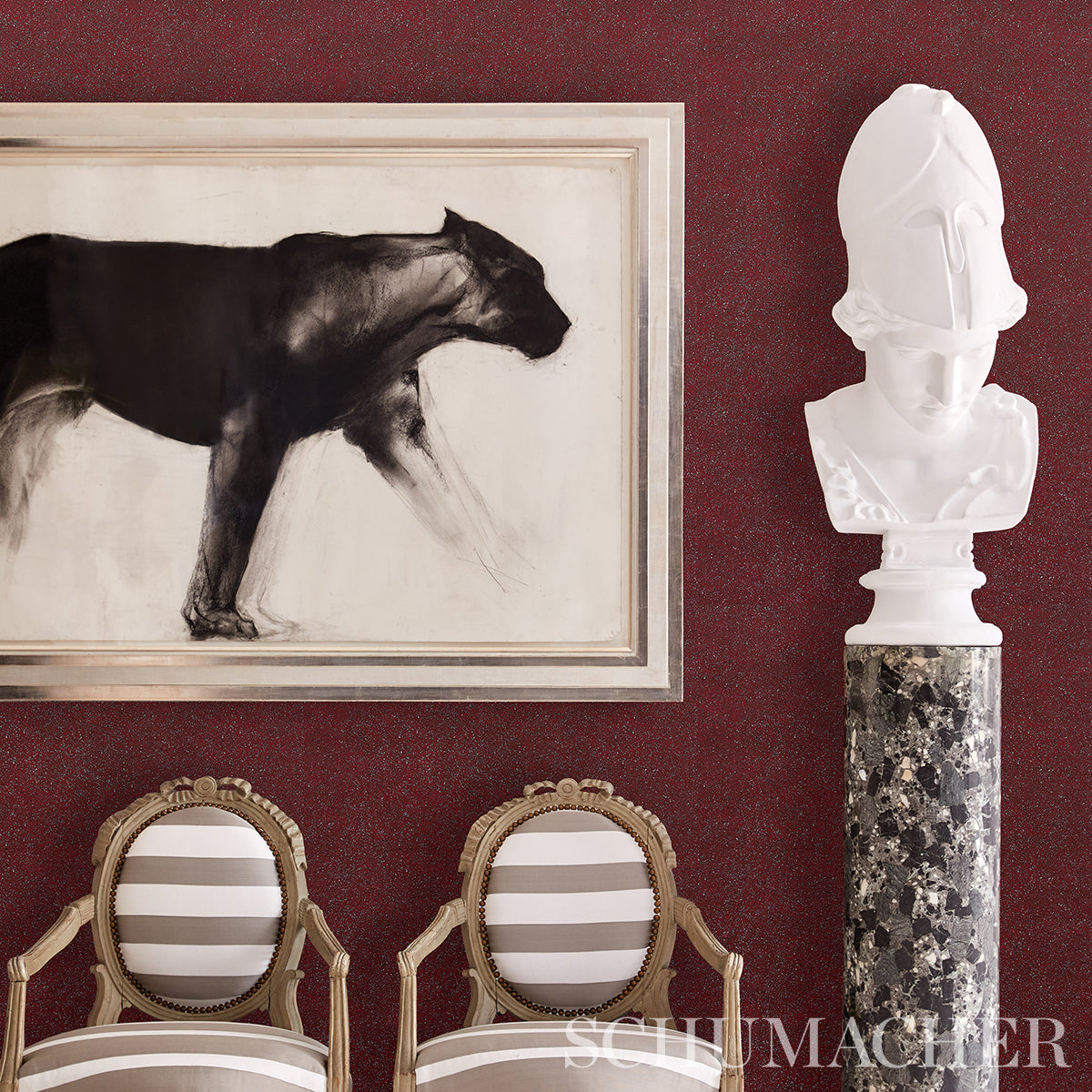 Schumacher Porphyry Red Wallpaper Sample 5013902