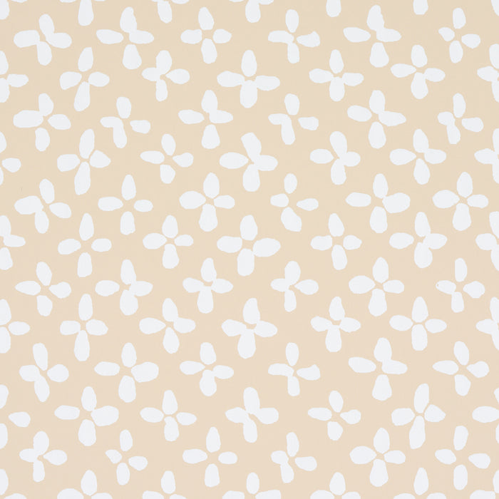 Schumacher Emerson Ivory On Beige Wallpaper Sample 5013941