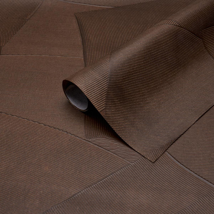 Schumacher Hand Combed Plaster Brown Wallpaper Sample 5013954