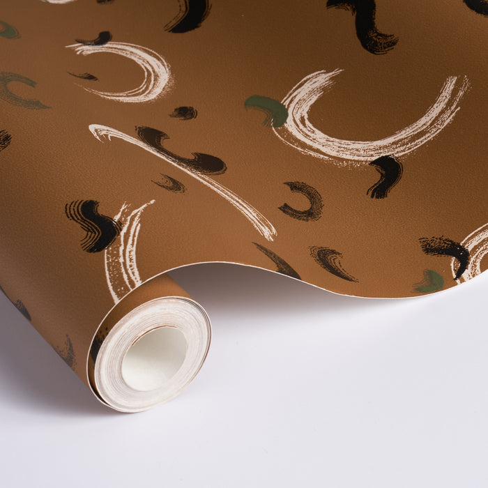 Schumacher Brushmark Gold Wallpaper Sample 5013960