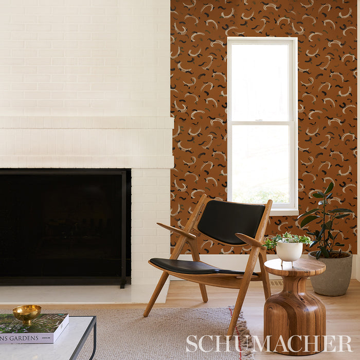 Schumacher Brushmark Gold Wallpaper Sample 5013960