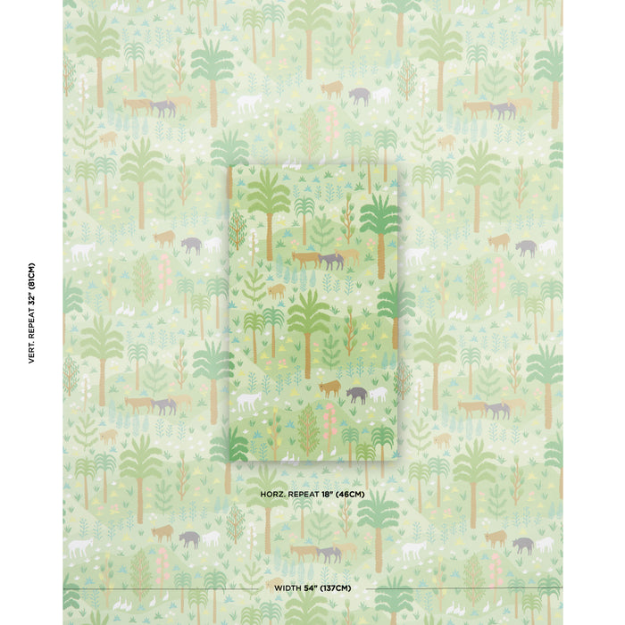 Schumacher Las Colinas Green Wallpaper Sample 5013980