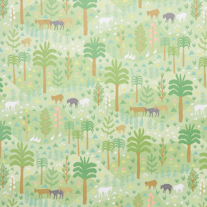 Schumacher Las Colinas Green Wallpaper Sample 5013980