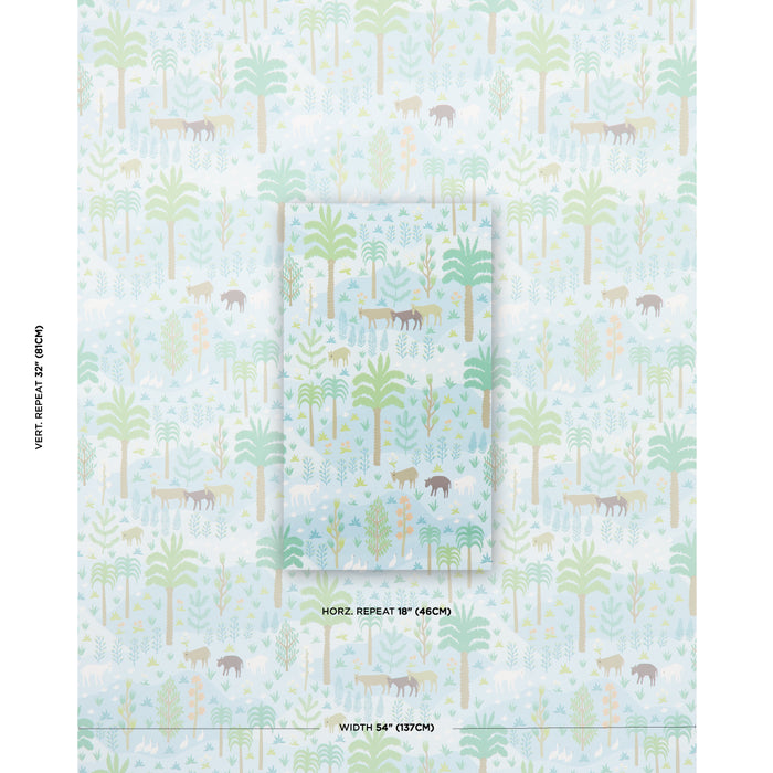 Schumacher Las Colinas Blue Wallpaper Sample 5013981