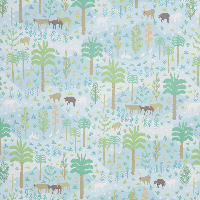 Schumacher Las Colinas Blue Wallpaper Sample 5013981