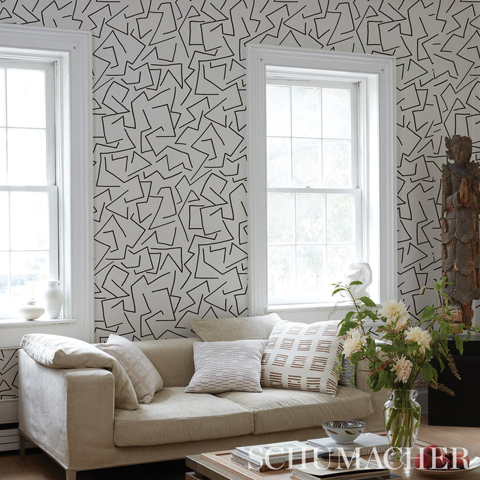 Schumacher Tangent Ivory Wallpaper Sample 5014001