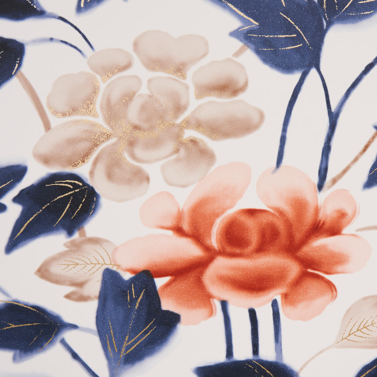 Schumacher Imari Blue Ink Wallpaper Sample 5014050