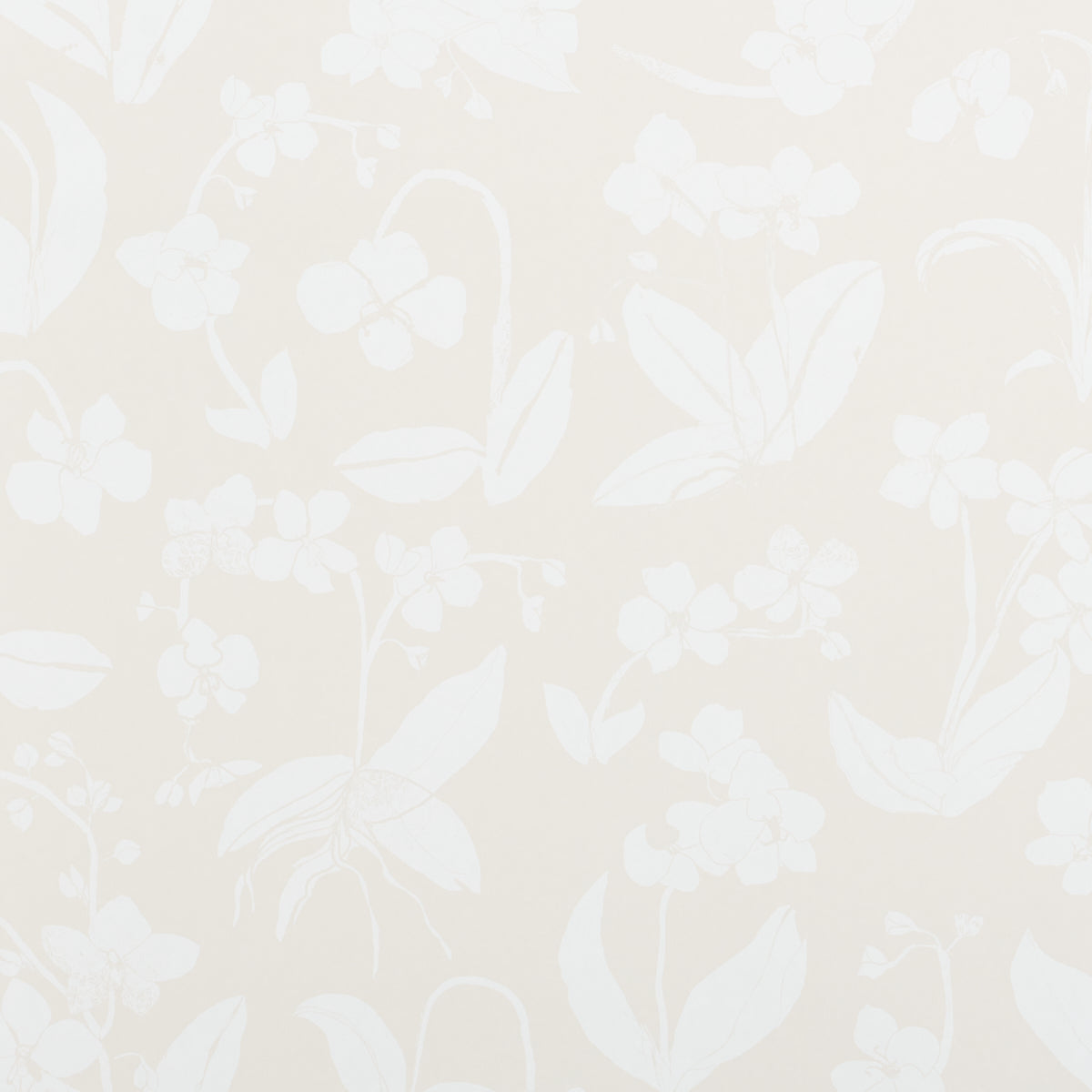 Schumacher Orchids Have Dreams Light Neutral Wallpaper Sample 5014102