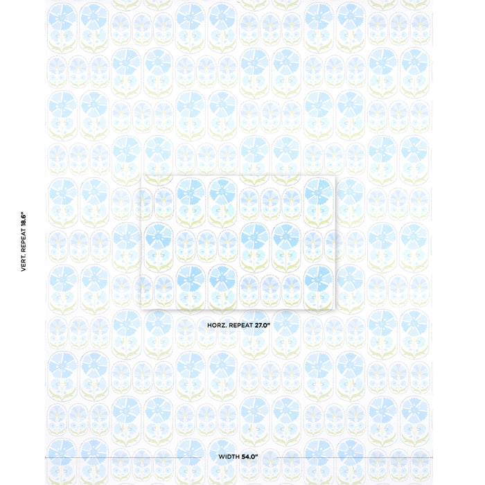 Schumacher Anjuna Floral Sky Wallpaper Sample 5014110