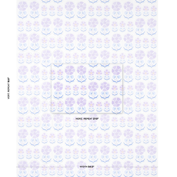 Schumacher Anjuna Floral Lilac Wallpaper 5014111