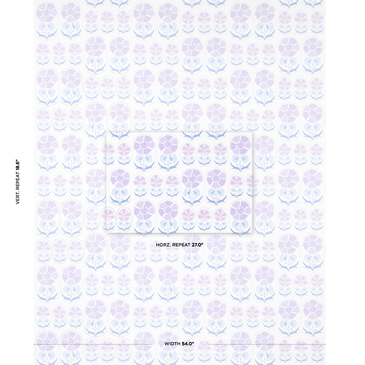 Schumacher Anjuna Floral Lilac Wallpaper Sample 5014111