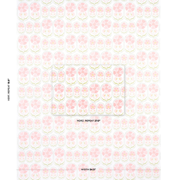 Schumacher Anjuna Floral Blush Wallpaper 5014112