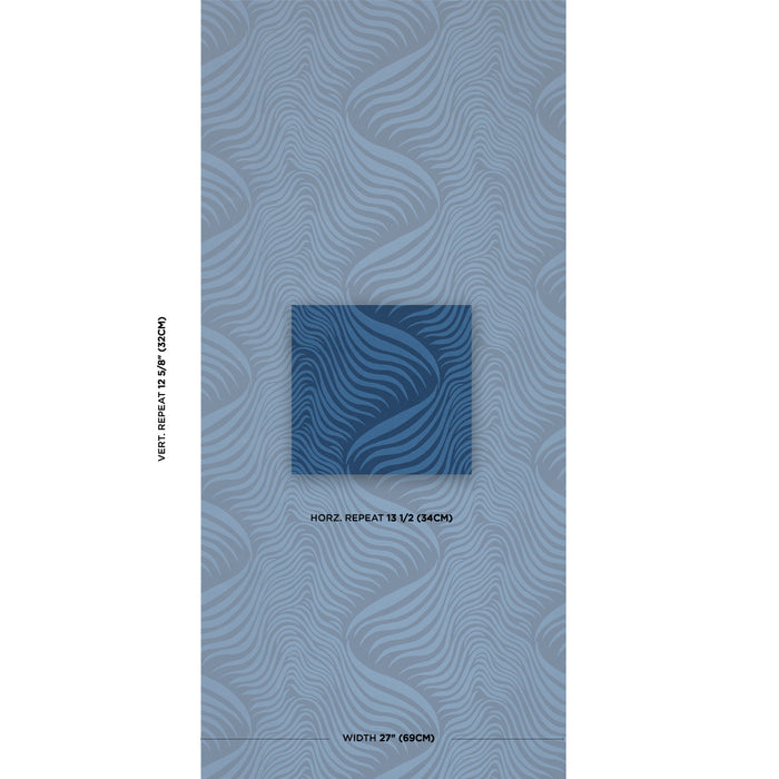 Schumacher Sauvage Navy Wallpaper Sample 5014152