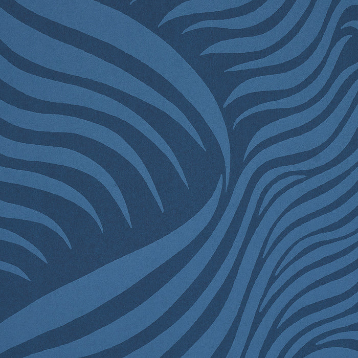 Schumacher Sauvage Navy Wallpaper Sample 5014152