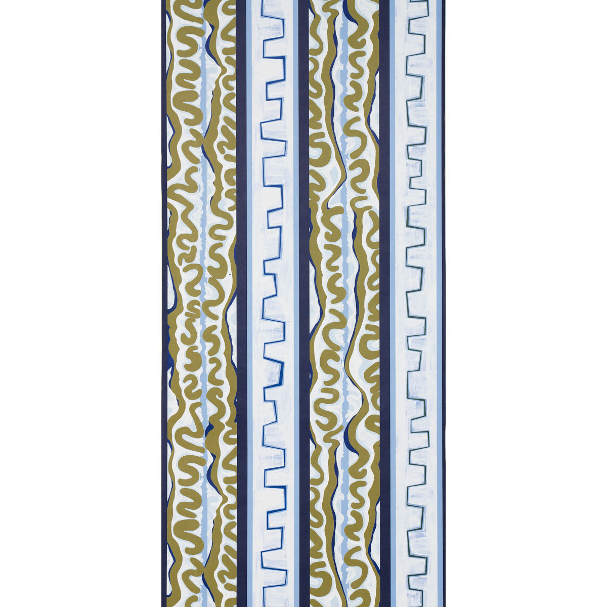Schumacher Night At The Opera Deep Blue & Olive Wallpaper Sample 5014180