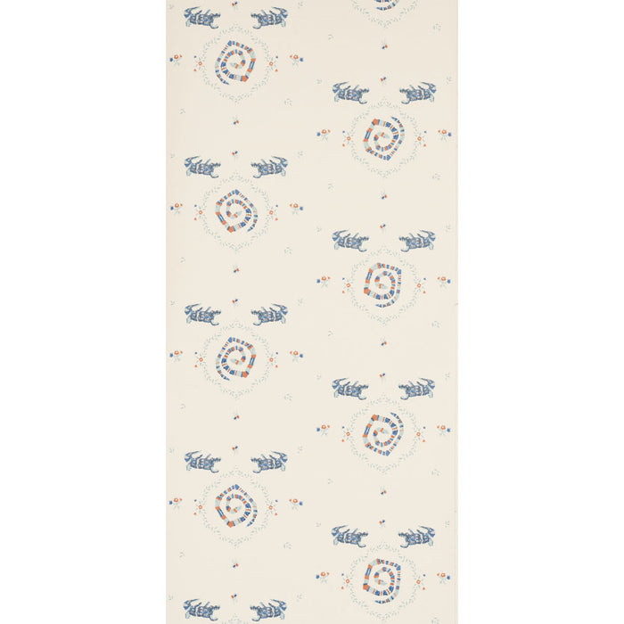 Schumacher Reptilia Warm Blue Wallpaper Sample 5014191