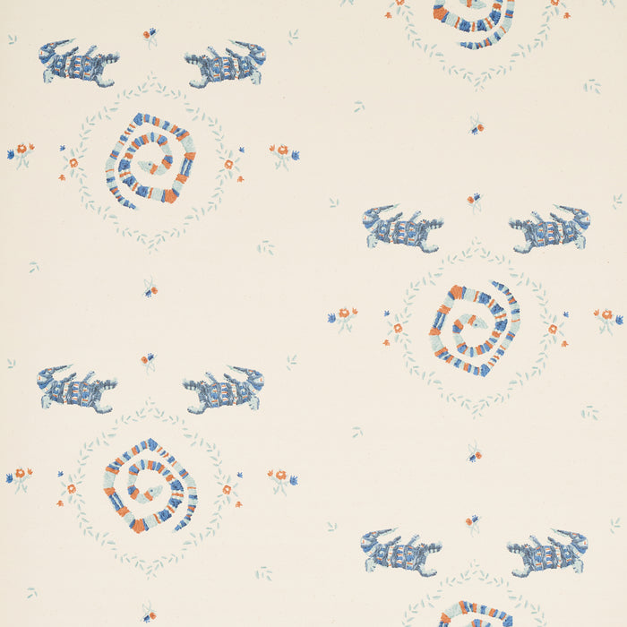 Schumacher Reptilia Warm Blue Wallpaper Sample 5014191