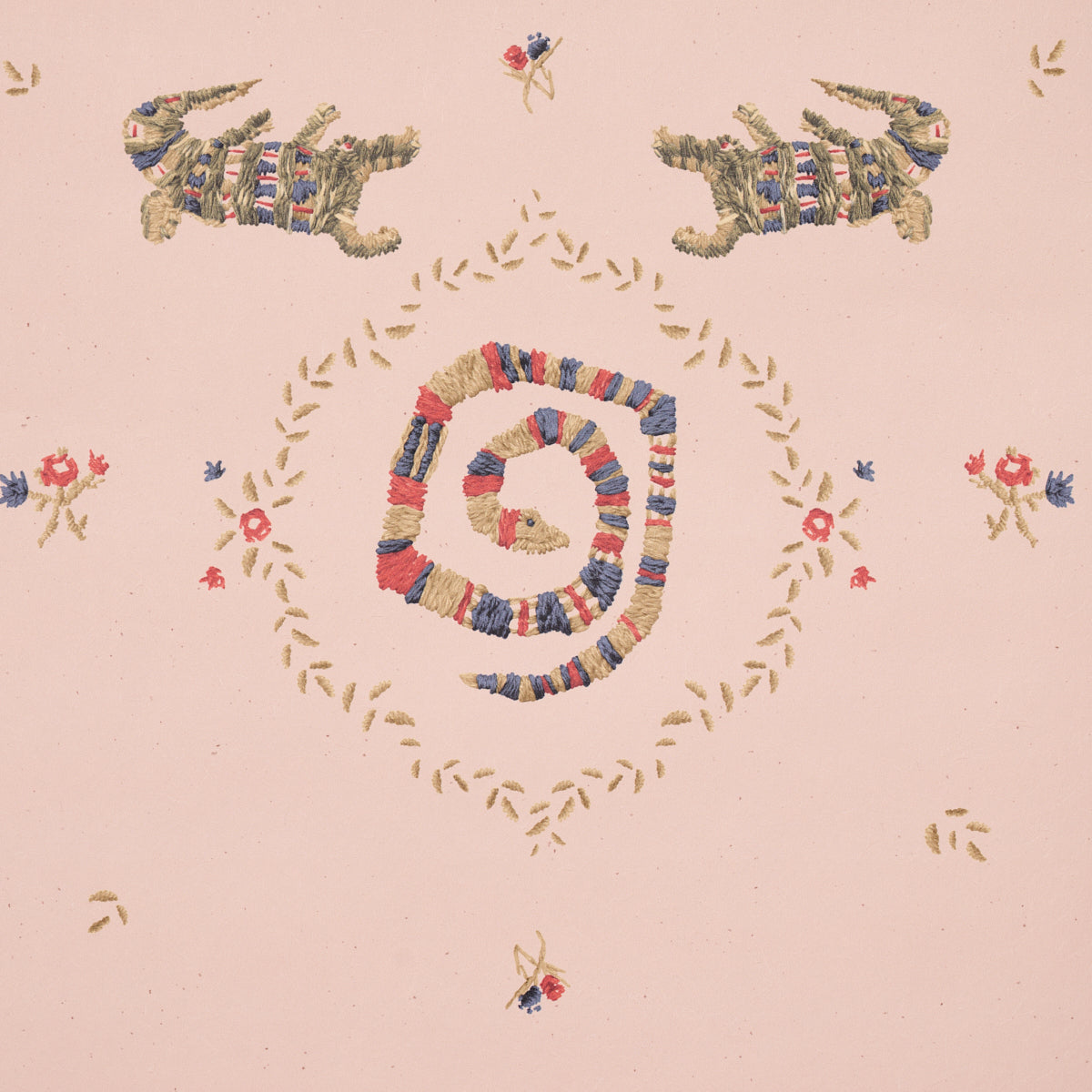 Schumacher Reptilia Muted Pink Wallpaper Sample 5014192