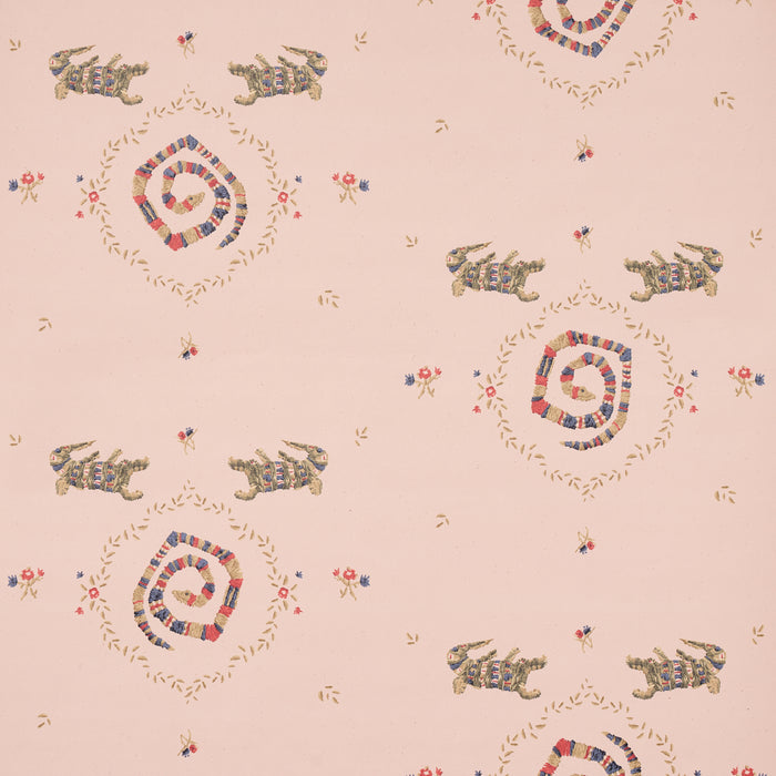 Schumacher Reptilia Muted Pink Wallpaper Sample 5014192