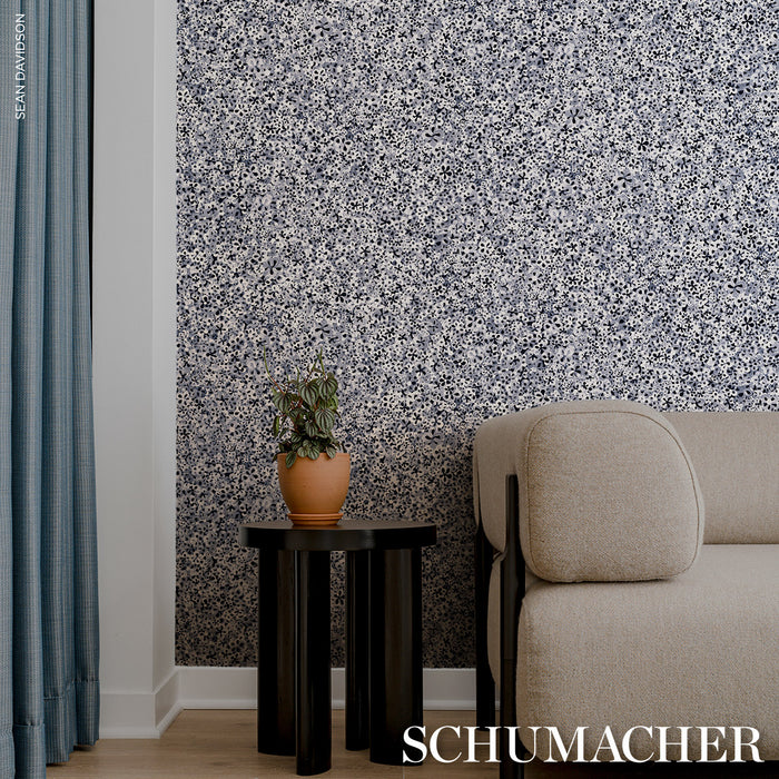 Schumacher Superbloom Deep Blue Wallpaper Sample 5014201