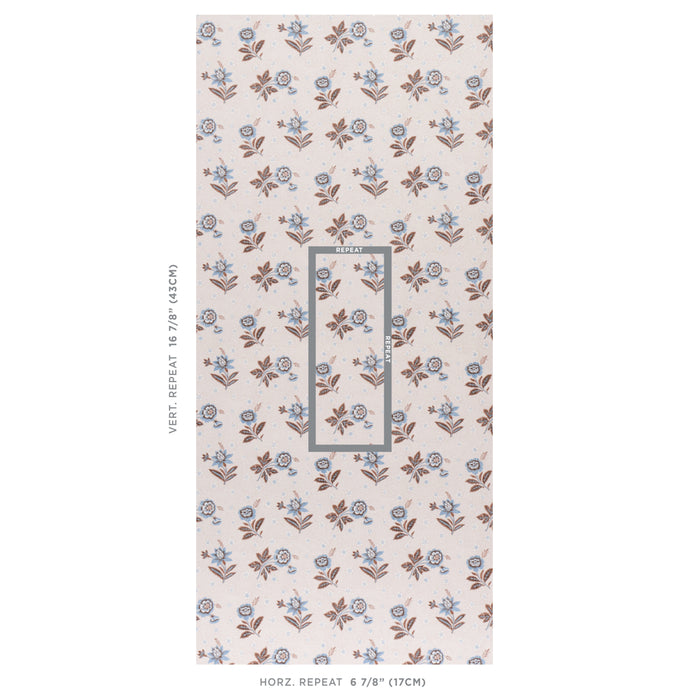 Schumacher Colline Delft & Sepia Wallpaper Sample 5014222