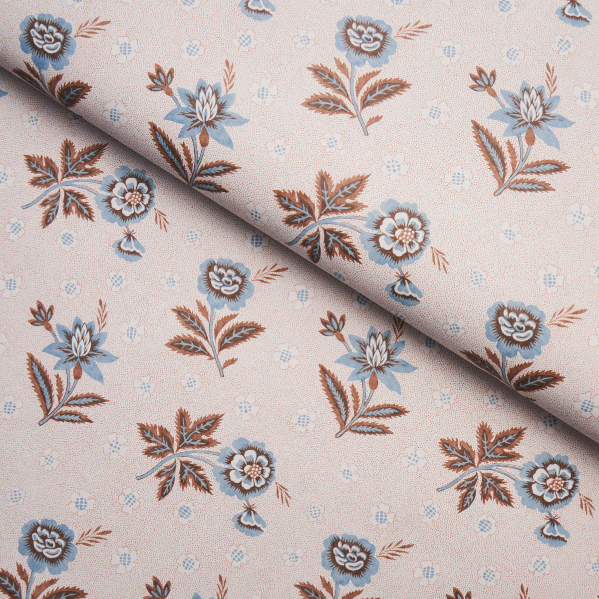 Schumacher Colline Delft & Sepia Wallpaper Sample 5014222