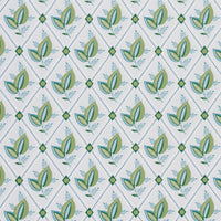 Schumacher Basile Trellis Leaf & Aqua Wallpaper 5014231