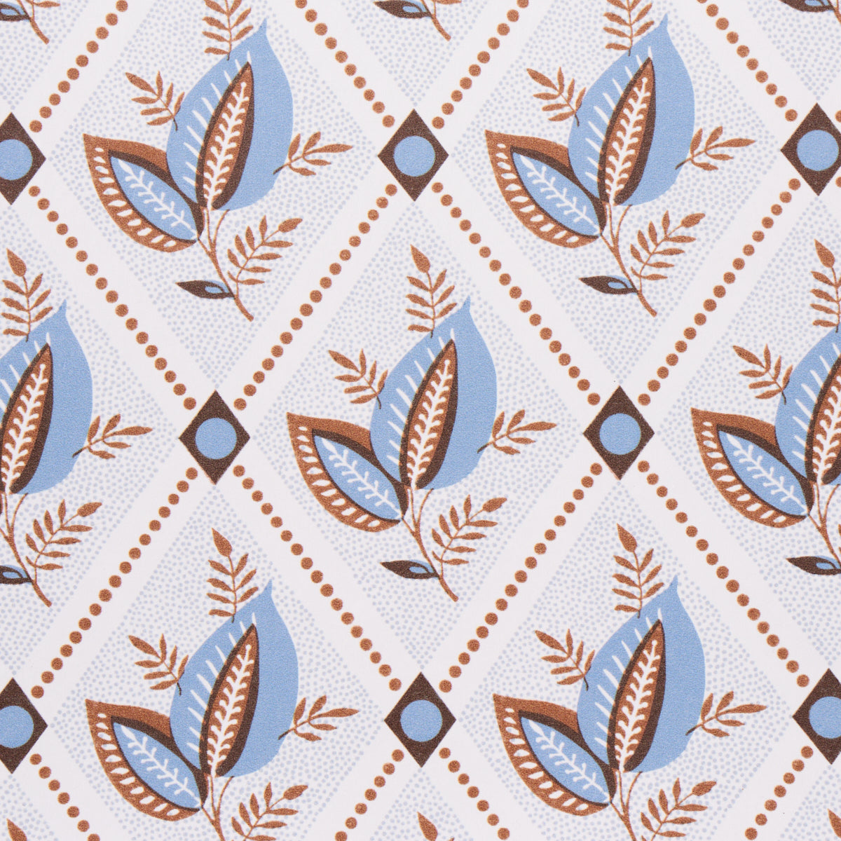 Schumacher Basile Trellis Delft & Sepia Wallpaper Sample 5014232