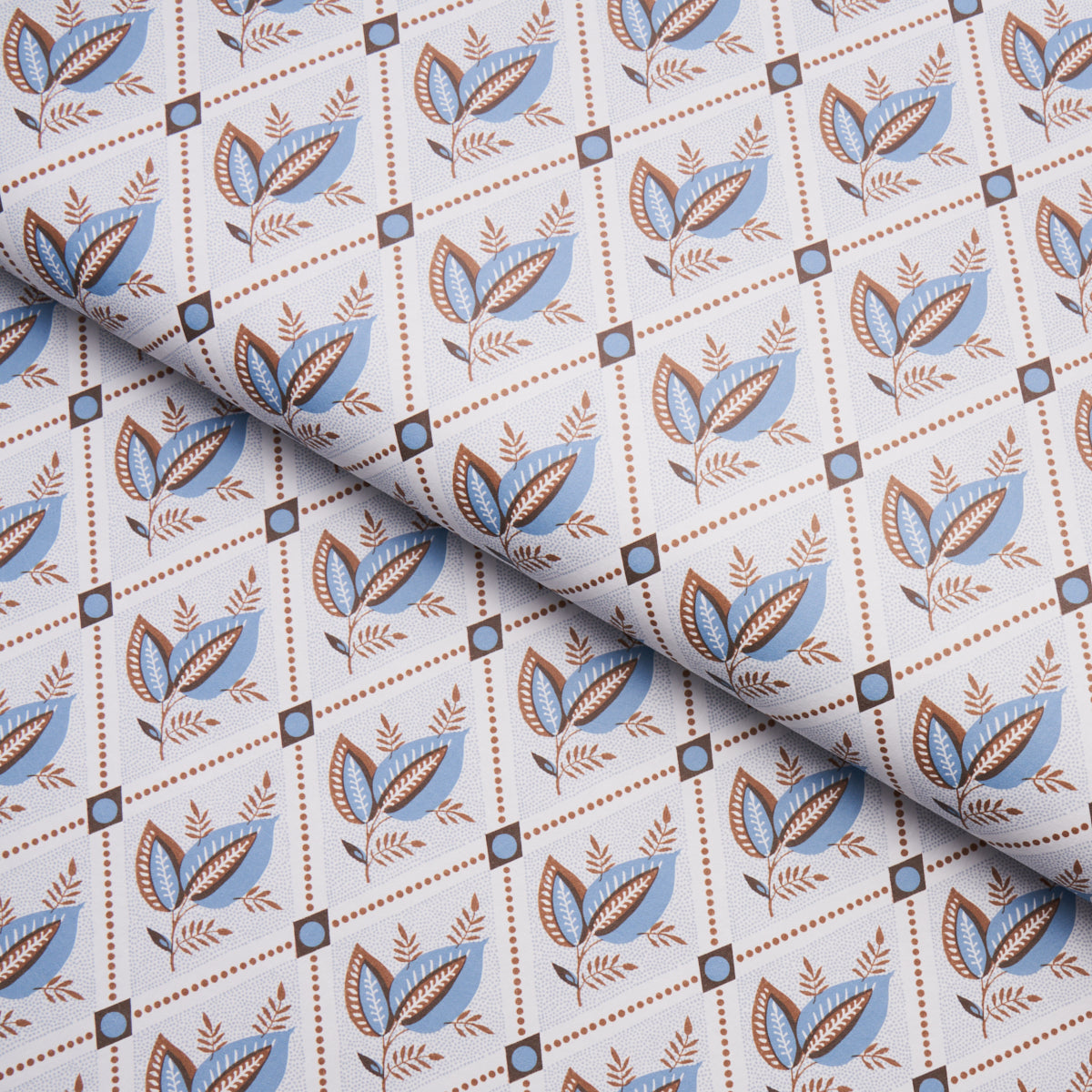 Schumacher Basile Trellis Delft & Sepia Wallpaper Sample 5014232