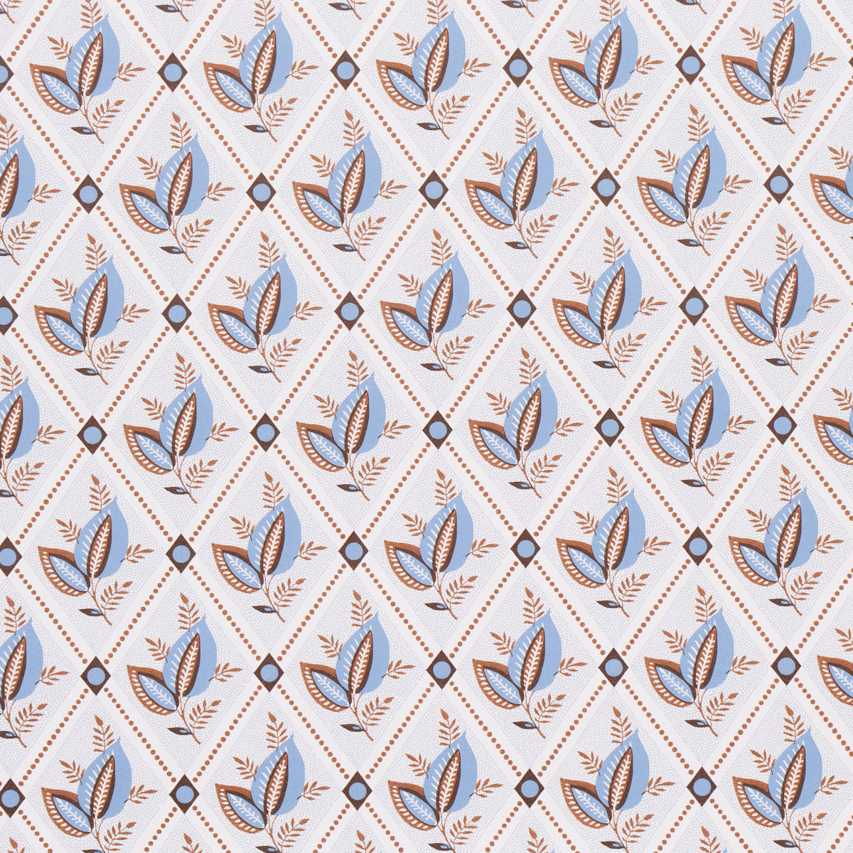 Schumacher Basile Trellis Delft & Sepia Wallpaper Sample 5014232