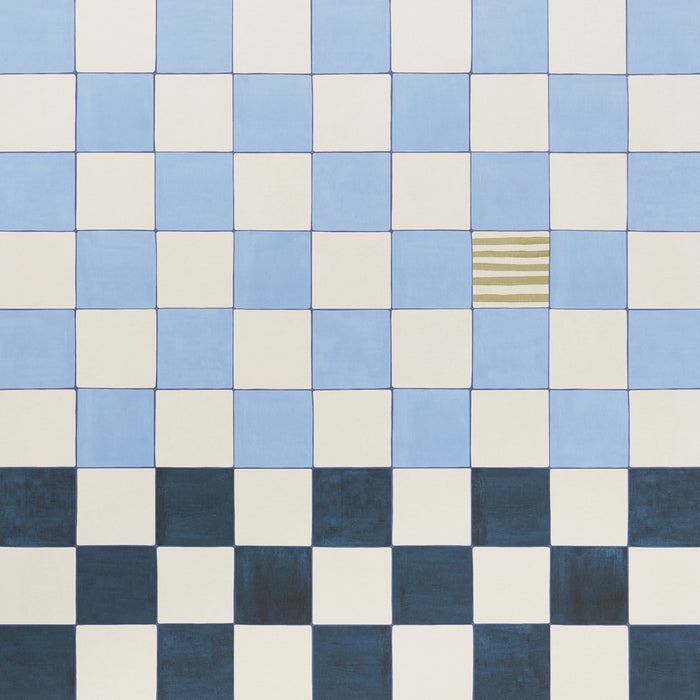 Schumacher Gambit Panel Sky & Deep Navy Wallpaper Sample 5014261