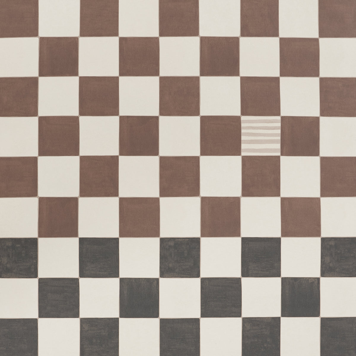 Schumacher Gambit Panel Cocoa & Charcoal Wallpaper Sample 5014263