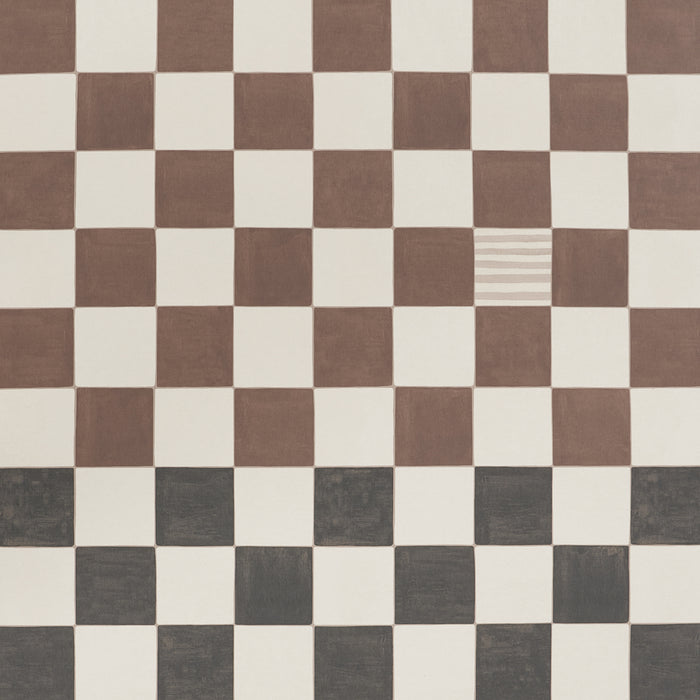 Schumacher Gambit Panel Cocoa & Charcoal Wallpaper Sample 5014263