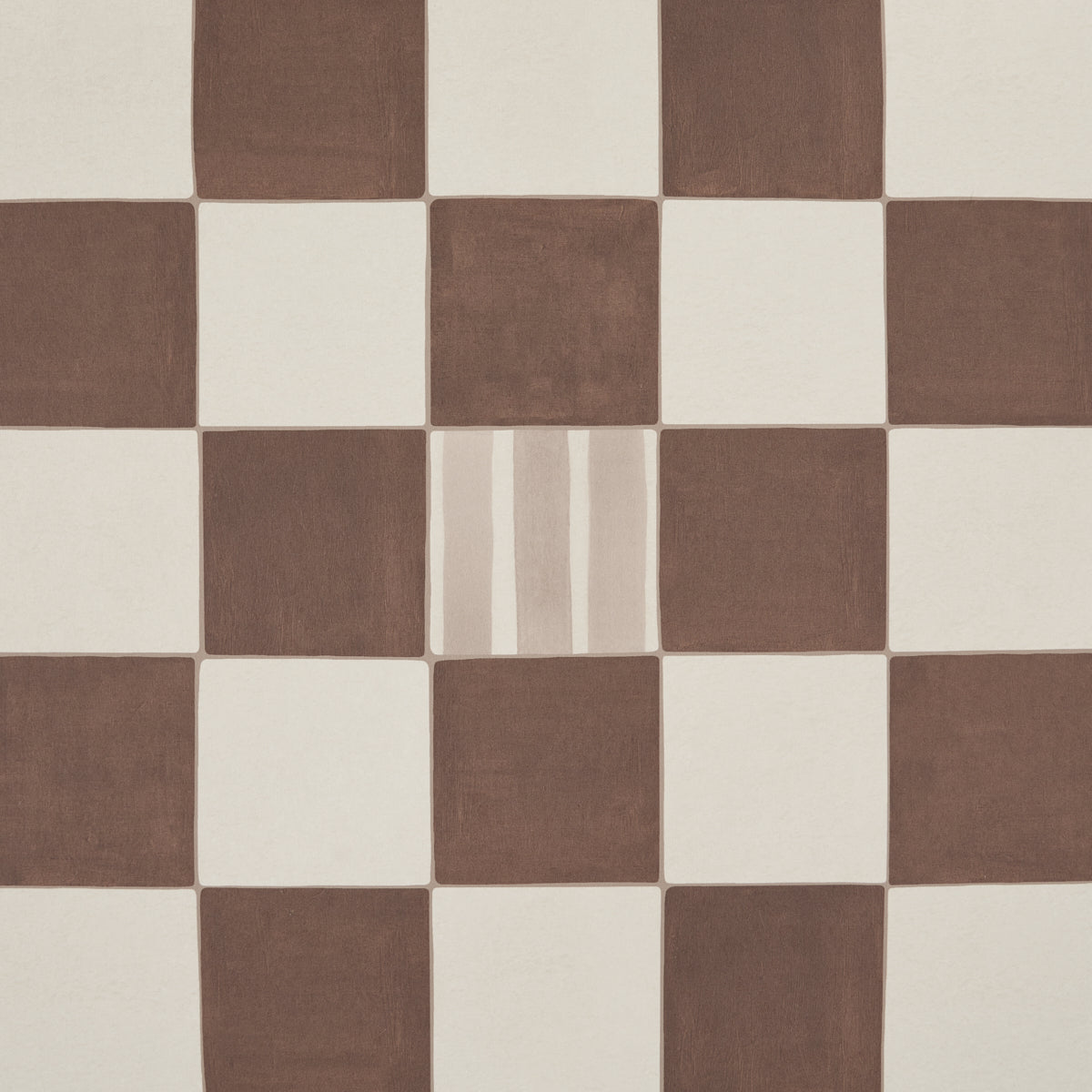 Schumacher Gambit Panel Cocoa & Charcoal Wallpaper Sample 5014263