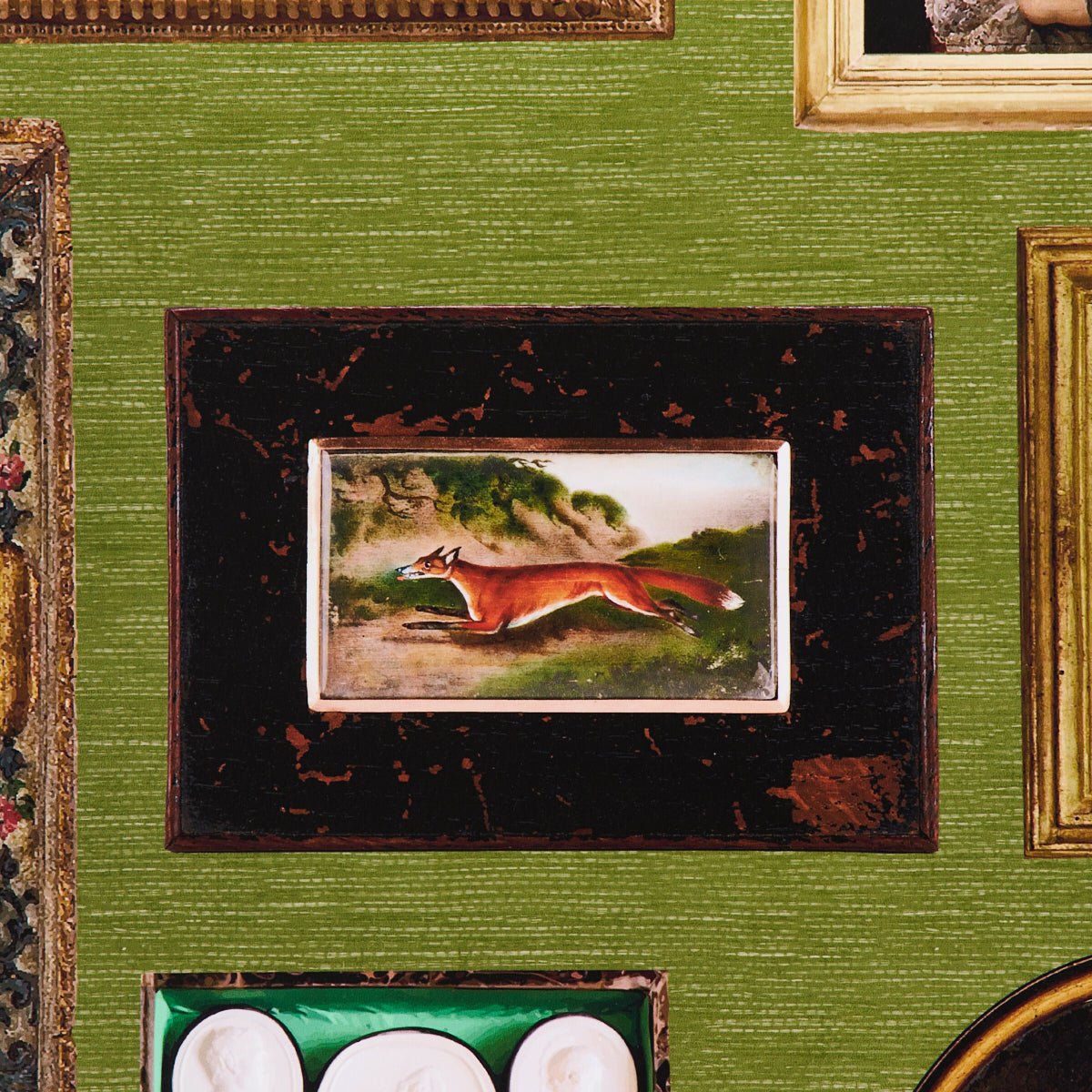 Schumacher Le Grand Tour English Green Wallpaper Sample 5014292