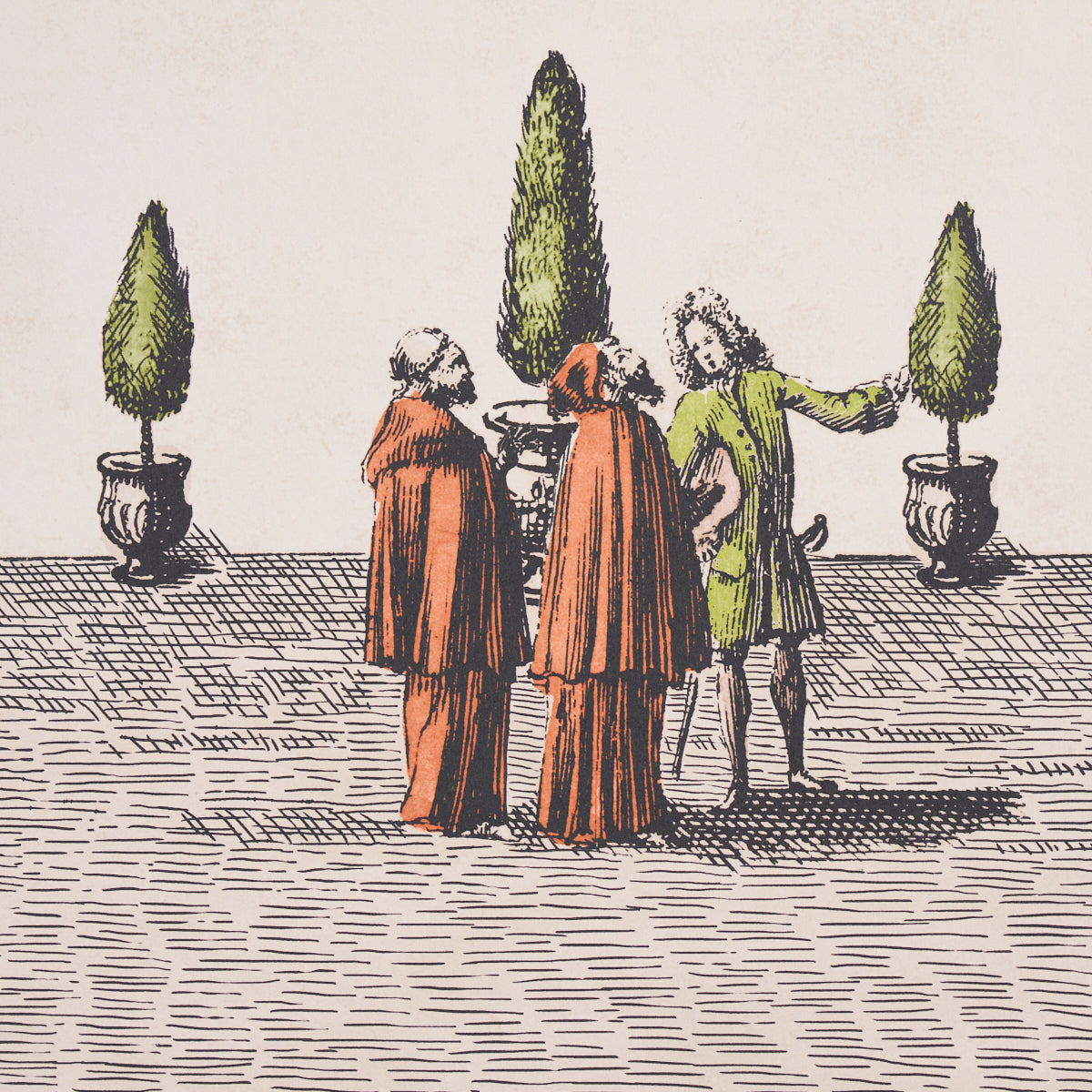 Schumacher Piazza Firenze Panel Set Document Wallpaper Sample 5014300