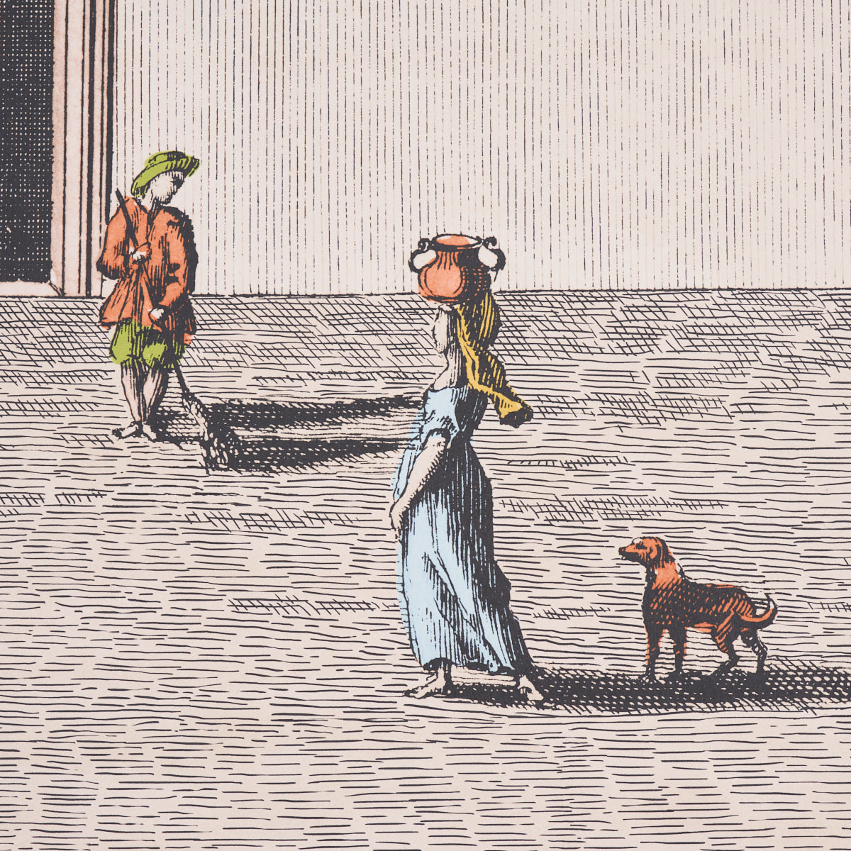 Schumacher Piazza Firenze Panel Set Document Wallpaper Sample 5014300