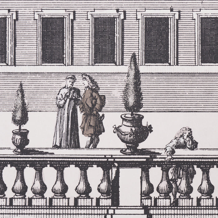 Schumacher Piazza Firenze Panel Set Grisaille Wallpaper Sample 5014301