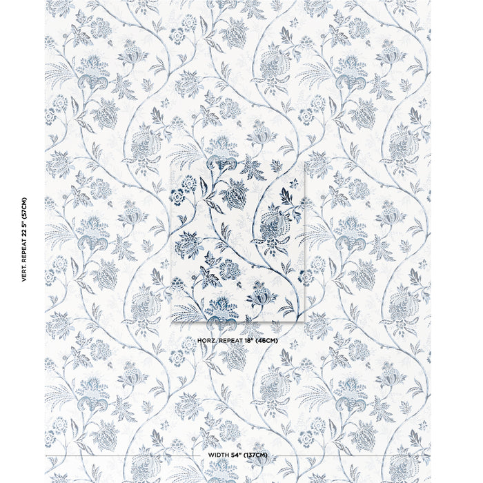 Schumacher Chinoiserie Vine Cobalt Wallpaper 5014350