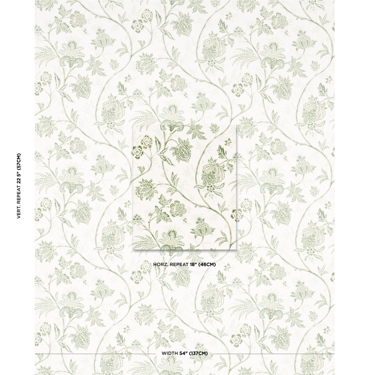 Schumacher Chinoiserie Vine Leaf Green Wallpaper 5014351