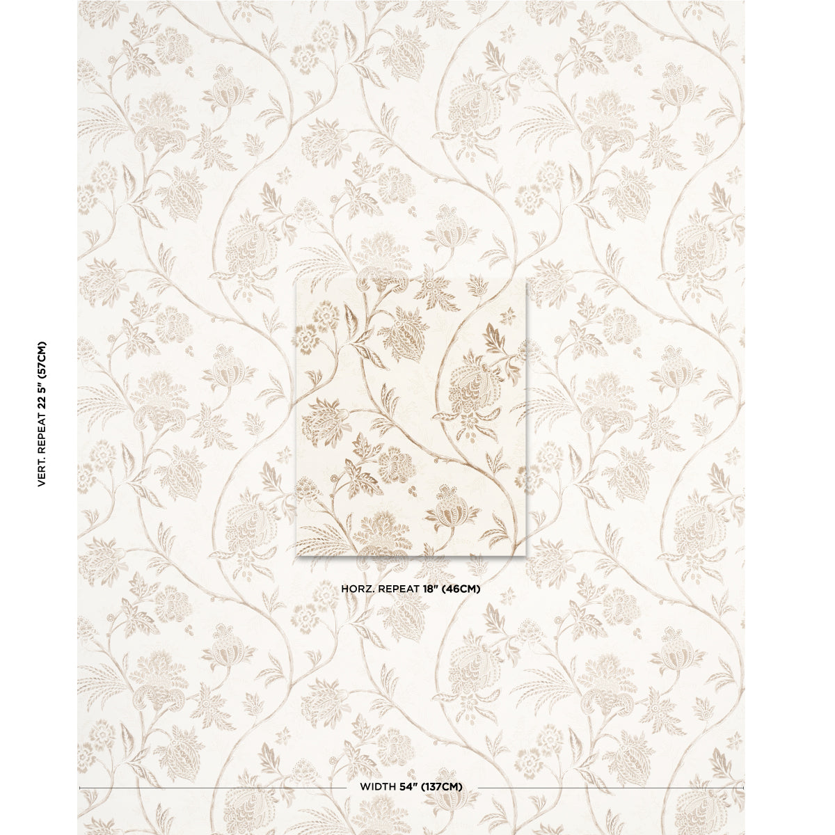 Schumacher Chinoiserie Vine Neutral Wallpaper 5014352