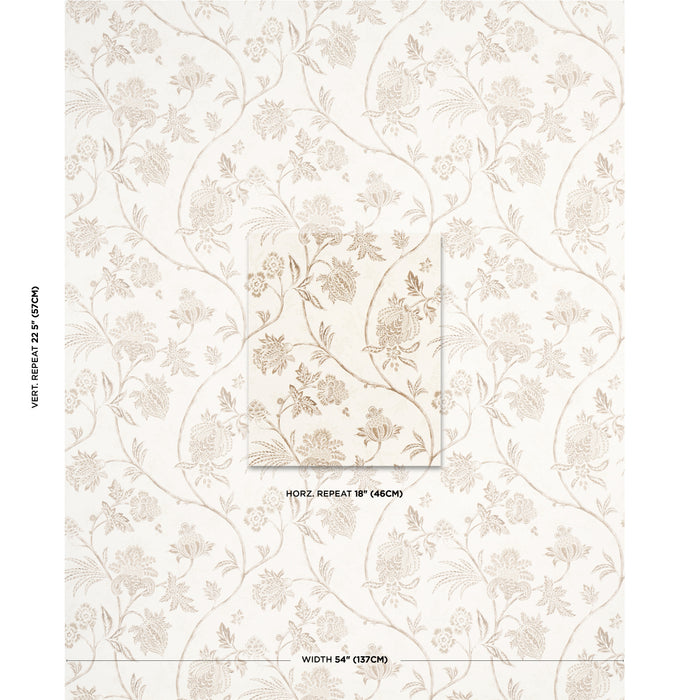 Schumacher Chinoiserie Vine Neutral Wallpaper 5014352